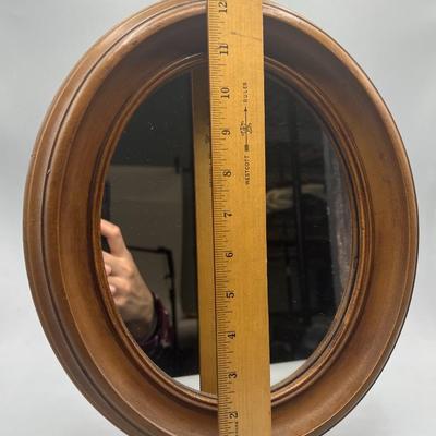 Retro Small Rounded Wood Frame Vanity Home Decor Mirror