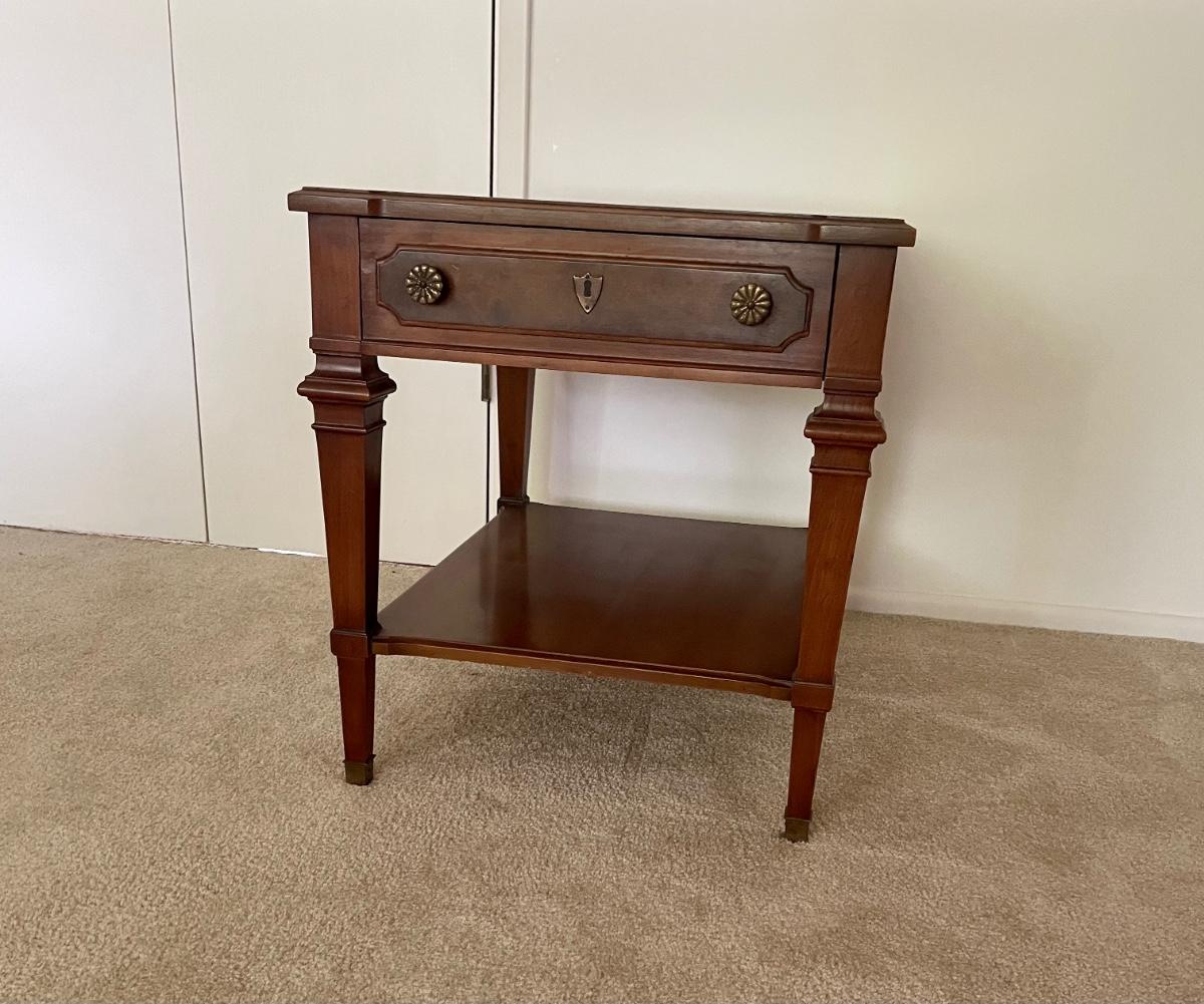 Vintage Heritage Wood Side End Table with Single Drawer ARCADIA