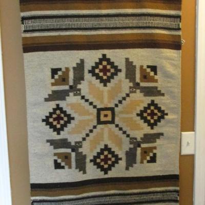Wall Hanging Native American Blanket With Hanging Hooks