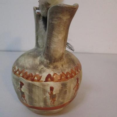 Native American Pottery Wedding Jug Marked