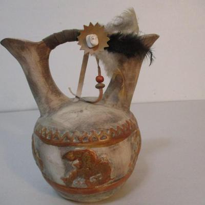 Native American Pottery Wedding Jug Marked