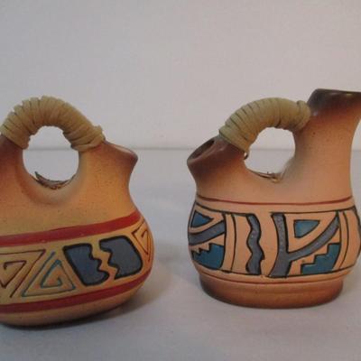 Native American Pottery Water Jugs Marked