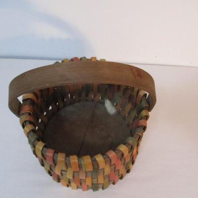 Hand-Woven Dyed Oak Basket with Handle