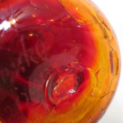 Vintage Blenko Hand Blown Red Apple Paperweight Art Glass