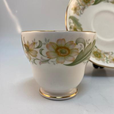 Vintage Duchess Bone China England Greensleeves Floral Pattern Teacup & Saucer
