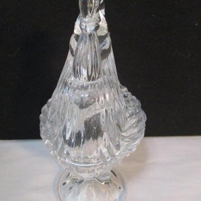 Clear Glass Rooster Candy Dish