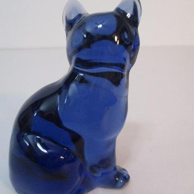 Fenton Blue Glass Cat