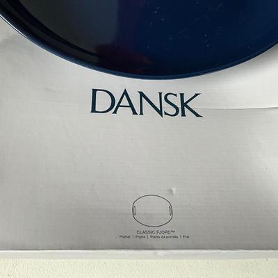 469 Two New in Box DANSK Navy Blue Platters