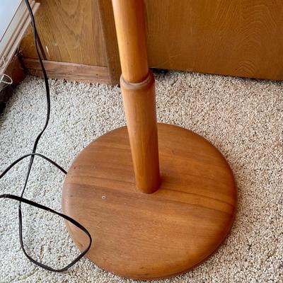 Vintage Spiral Turned Wood Floor Reading Lamp - ARCADIA