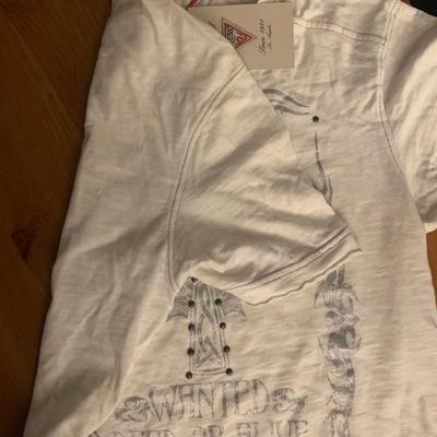 white tee shirt mens by Guess