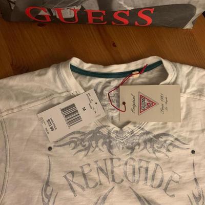 white tee shirt mens by Guess