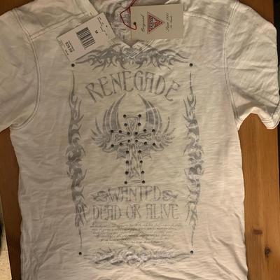 white tee shirt mens by Guess