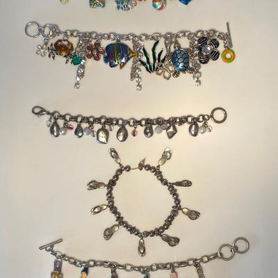 Assorted Chain and Charm Bracelets