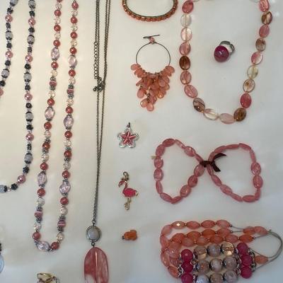 The Pink and Peach Jewelry Lot