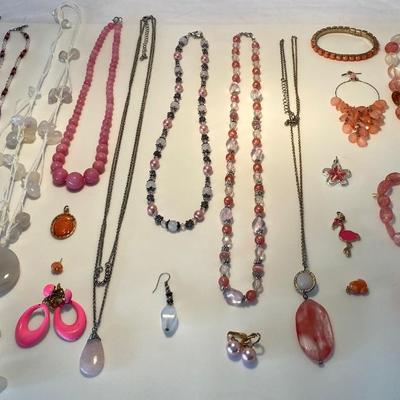 The Pink and Peach Jewelry Lot
