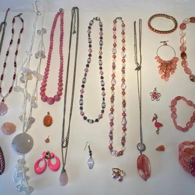 The Pink and Peach Jewelry Lot