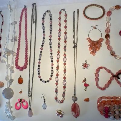 The Pink and Peach Jewelry Lot