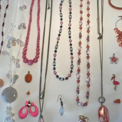 The Pink and Peach Jewelry Lot