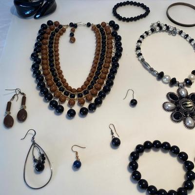 The Black and Brown Bead Jewelry Lot