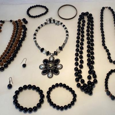 The Black and Brown Bead Jewelry Lot