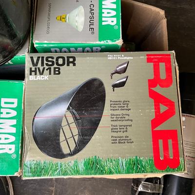 550 RAB Outdoor Flood Lights 2- New in box with stakes and bulbs