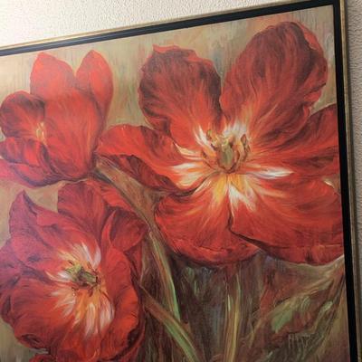 framed painted wall art w wood frame