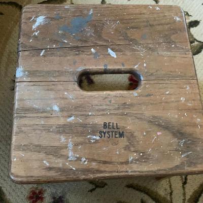 step stool wood vintage