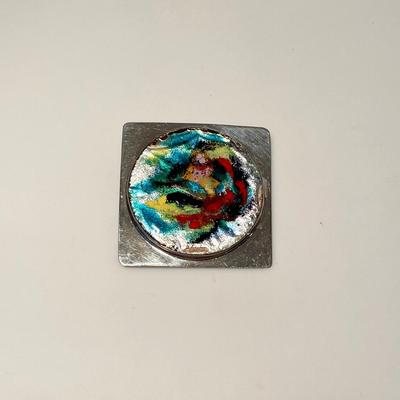 Keskinis Glass Art and Sterling Silver Brooch/Pendant