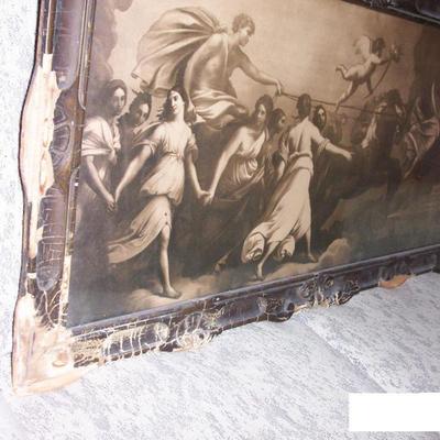 Vintage Framed art hand crafted frame, beautiful and needs some love