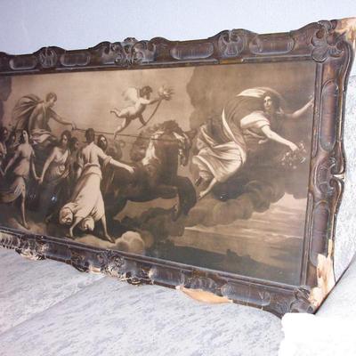 Vintage Framed art hand crafted frame, beautiful and needs some love
