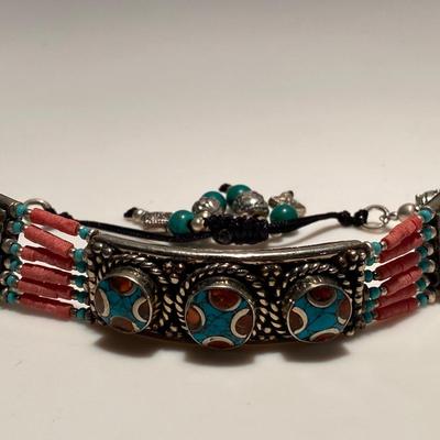 Southwestern Turquoise, Coral, and Sterling Silver Jewelry/Accessories Lot