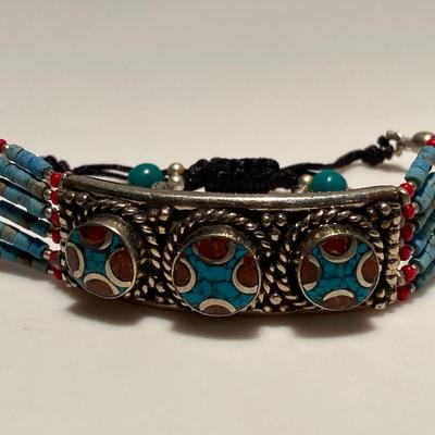 Southwestern Turquoise, Coral, and Sterling Silver Jewelry/Accessories Lot
