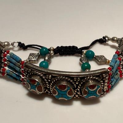 Southwestern Turquoise, Coral, and Sterling Silver Jewelry/Accessories Lot