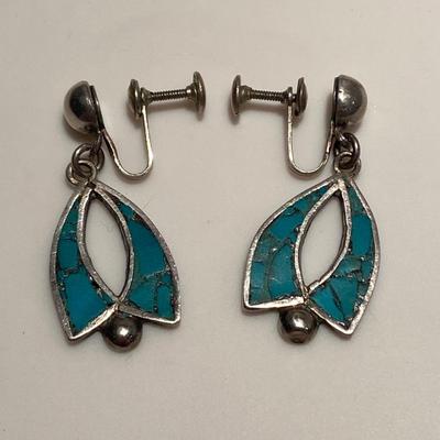 Southwestern Turquoise, Coral, and Sterling Silver Jewelry/Accessories Lot