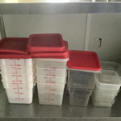 577 Commercial Square 6 qt White and Clear Ingredient Bins