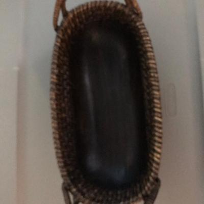 unique solid wood base basket