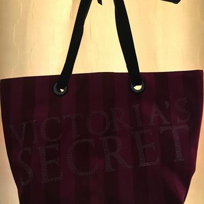 victorias secret gemstone studded bag w satin straps, new