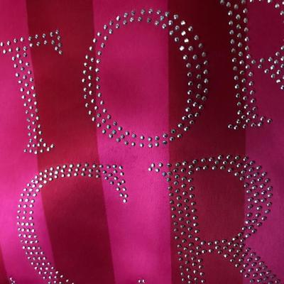 victorias secret gemstone studded bag w satin straps, new