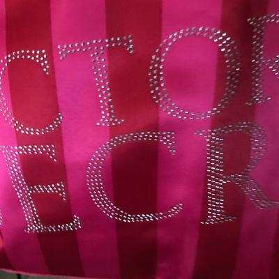 victorias secret gemstone studded bag w satin straps, new