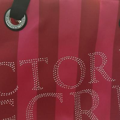 victorias secret gemstone studded bag w satin straps, new