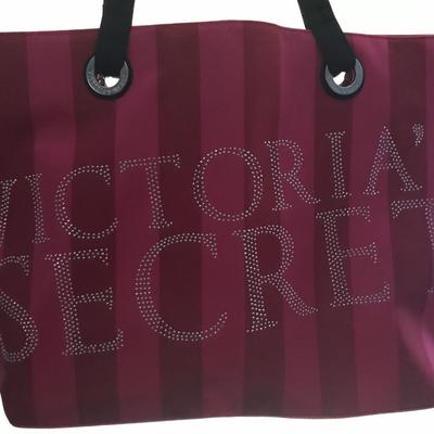 victorias secret gemstone studded bag w satin straps, new