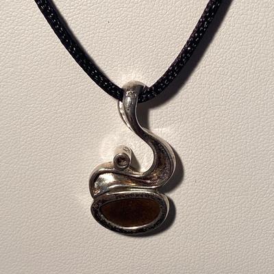 Sterling Silver and Opal Pendant Necklace