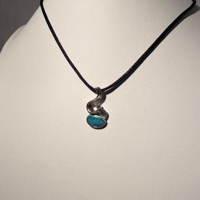 Sterling Silver and Opal Pendant Necklace