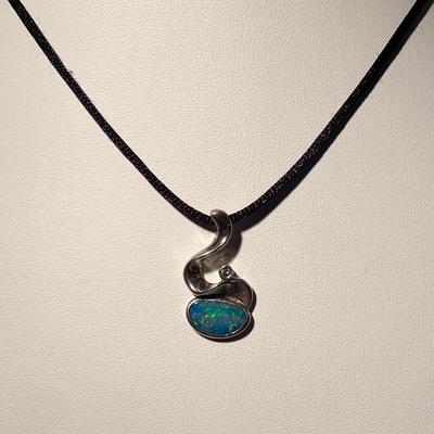 Sterling Silver and Opal Pendant Necklace