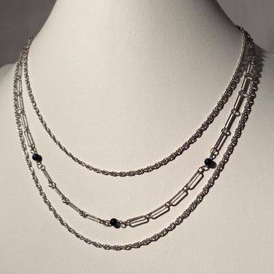 Sterling Silver and Bead Necklace