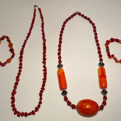 Collection of Red Coral Jewelry