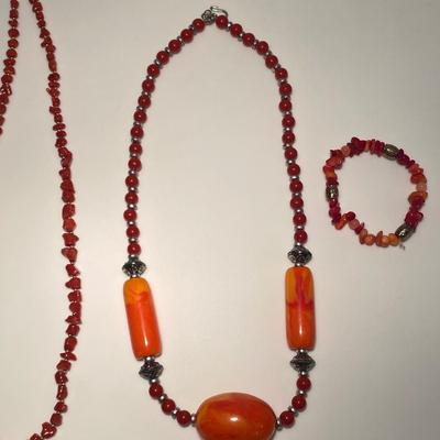 Collection of Red Coral Jewelry