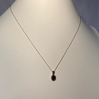 10K Gold and Ruby Stone Pendant Necklace