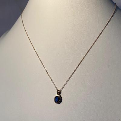 10K Gold and Ruby Stone Pendant Necklace