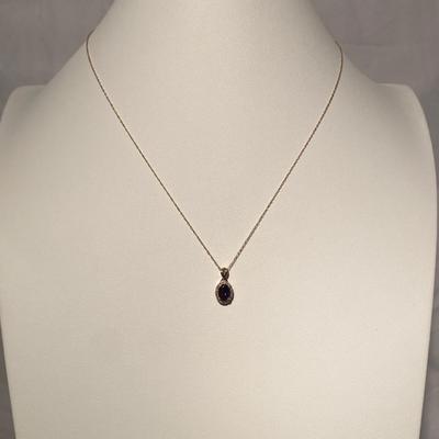 10K Gold and Ruby Stone Pendant Necklace